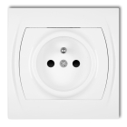 KARLIK LOGO Biały Gniazdo 1xZ/U Z Przesłonami Zaciski Śrubowe 16A-250V