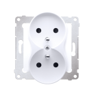 KONTAKT-SIMON 54 NATURE Biały Gniazdo 2xZ/U Z Przesłonami Zaciski Śrubowe 16A-250V