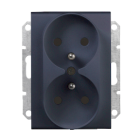 SCHNEIDER ELECTRIC SEDNA Moduł Grafit Gniazdo 2xZ/U Zaciski Śrubowe 16A-250V