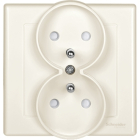 SCHNEIDER ELECTRIC SYSTEM M Krem Gniazdo 2xZ/U Z Przesłonami Zaciski Śrubowe 16A-250V