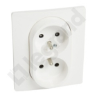 LEGRAND NILOE 2 Biały Gniazdo 2xZ/U Z Przesłonami Zaciski Śrubowe 16A-250V