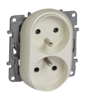 LEGRAND NILOE 2 Moduł Krem Gniazdo 2xZ/U Z Przesłonami Zaciski Śrubowe 16A-250V