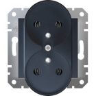 SCHNEIDER ELECTRIC ASFORA Moduł Antracyt Gniazdo 2xZ/U Zaciski Śrubowe 16A-250V
