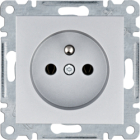 HAGER LUMINA SOUL/INTENSE/PASSION Moduł Srebrny Gniazdo 1xZ/U Zaciski Śrubowe 16A-250V