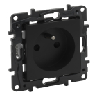 LEGRAND NILOE STEP Moduł Czarny Gniazdo 1xZ/U Z Przesłonami Zaciski Sprężynowe 16A-250V