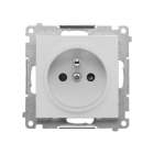 KONTAKT-SIMON 55 Moduł Aluminium Mat Gniazdo 1xZ/U Z Przesłonami Zaciski Sprężynowe 16A-250V