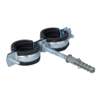 TIA Obejma Stalowa Podwójna Z Gumą KPL 1/2" 2x20-23mm