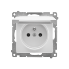 KONTAKT-SIMON 55 Moduł Biały Mat Gniazdo 1xZ/U Z Klapką IP44 Zaciski Sprężynowe 16A 250V