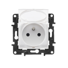 LEGRAND NILOE STEP Moduł Biały Gniazdo 1xZ/U Z Klapką IP44 Z Przesłonami Zaciski Sprężynowe 16A 250V