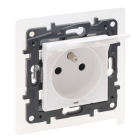 LEGRAND NILOE STEP Moduł Biały Gniazdo 1xZ/U Z Klapką IP44 Zaciski Śrubowe 16A 250V